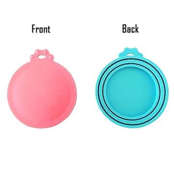 DYBEN 5 Pack Pet Can Covers/Dog Cat Food Can Lids/Universal BPA Free/Silicone Pet Food Can Lids Cove...