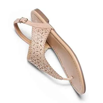 DREAM PAIRS Women’s Rhinestone Gladiator Sandals - Nude