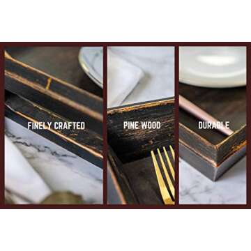 EZDC Wooden Tray - Elegant Coffee Table & Ottoman Tray