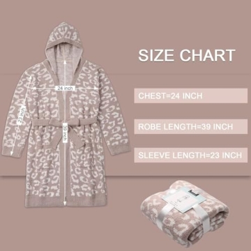 Comfortable Bearberry Hooded Robe Soft Plush Bathrobe