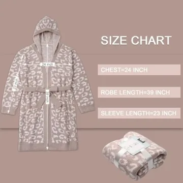 Comfortable Bearberry Hooded Robe Soft Plush Bathrobe