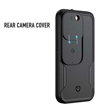 Spy-Fy iPhone 14 Pro Privacy Case with Camera Covers Front and Rear | Protect Your iPhone and Privacy | 6-Foot Drop Proof | 6,1 Inch | Camera Protection by Valenta Black