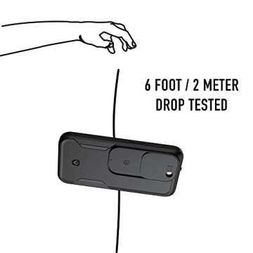 Spy-Fy iPhone 14 Pro Privacy Case with Camera Covers Front and Rear | Protect Your iPhone and Privacy | 6-Foot Drop Proof | 6,1 Inch | Camera Protection by Valenta Black