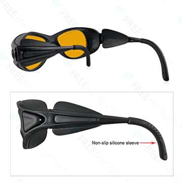 FreeMascot New Professional OD 6+ 190nm-490nm Wavelength UV light/Violet & Blue Laser Safety Glasses...