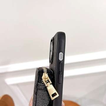 Luxury Crossbody Wallet Case Compatible with iPhone 13 Pro Max,Designer Zipper Phone Case with RFID ...