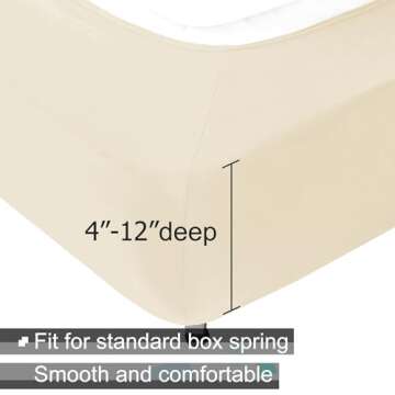 Box Spring Cover King/Cal King Size - Jersey Knit & Stretchy Wrap Around 4 Sides Bed Skirt for Hotel...