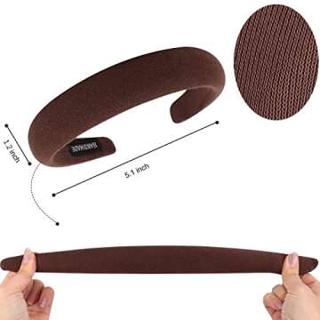 Ondder Assorted Padded Headbands for Women and Girls - Fashion Solid Color Wide Turban Hair Accessor...