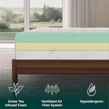 NapQueen Twin XL Green Tea Memory Foam Mattress