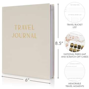 Beautiful Travel Journal For Women - Linen Adventure Diary and Planner To Give As a Gift - The Perfect Journal to Keep All your Travel Memories For Years To Come