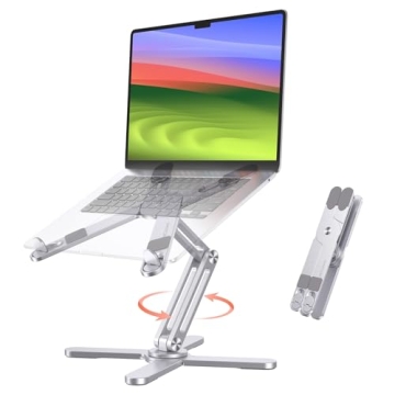 OMOTON 360 Rotating Laptop Stand Riser for Desk - Adjustable, Portable & Ergonomic