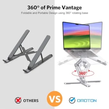 Ergonomic OMOTON 360 Rotatable Laptop Stand for All Laptops