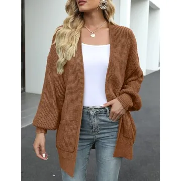 Soft Oversized Lantern Sleeve Cardigan for Everyone