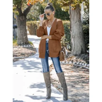 Soft Oversized Lantern Sleeve Cardigan for Everyone