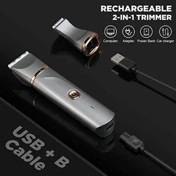 AREYZIN Body Hair Trimmer for Women - USB Rechargeable & Waterproof Grooming Tool