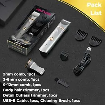 AREYZIN Body Hair Trimmer for Women USB Rechargeable Grooming Tool