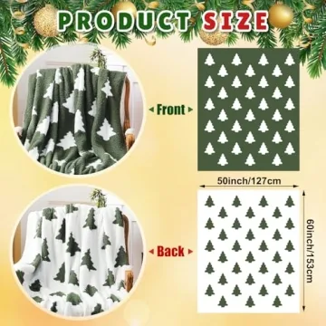 Tingjoo Cozy Christmas Tree Throw Blanket Soft Microfiber