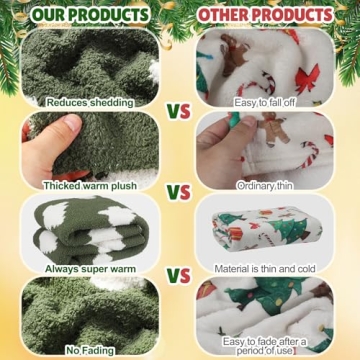 Tingjoo Cozy Christmas Tree Throw Blanket Soft Microfiber