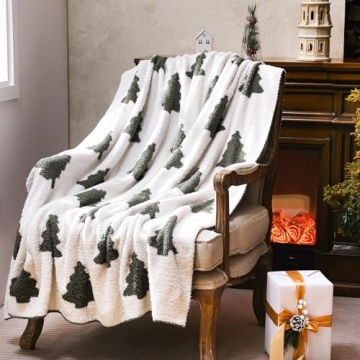 Tingjoo Cozy Christmas Tree Throw Blanket Soft Microfiber