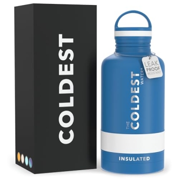 Coldest Insulated Water Bottle with Handle Lid | Leak Proof, Insulated Modern Stainless Steel, Tripl...