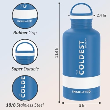 Coldest Insulated Water Bottle | 64oz Leak Proof & Durable