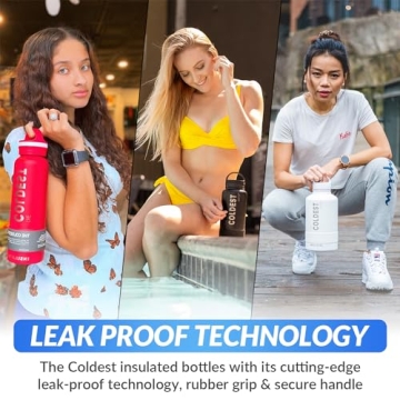 Coldest Insulated Water Bottle | 64oz Leak Proof & Durable