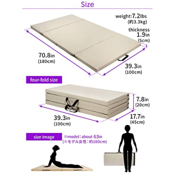 KaRaDaStyle 71x39 Folding Gymnastics Mat for Home Use