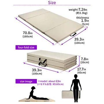 KaRaDaStyle 71x39 Folding Gymnastics Mat for Home Use