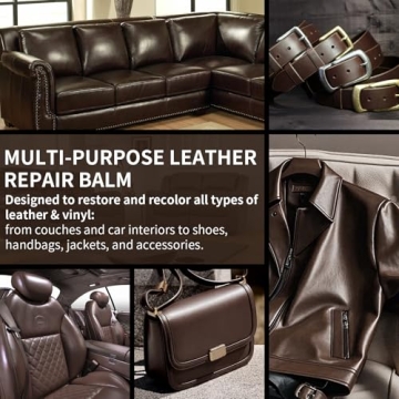 Leather Recoloring Balm and Scratch Repair Kit for All