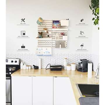JoyBHole Pegboard Combination Kit with 13 Accessories for Easy Organization