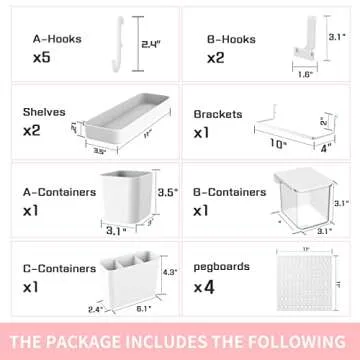 JoyBHole Pegboard Kit with Accessories for Home & Office