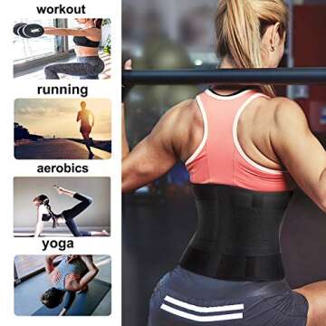 Nebility Women Waist Trainer Belt Tummy Control Waist Cincher Trimmer Sauna Sweat Sport Girdle Slim Belly Band (S, Black)