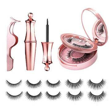 5 Pairs Magnetic Eyelashes and Eyeliner Kit for Easy Glam