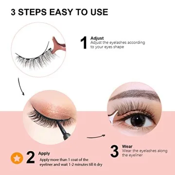 5 Pairs Magnetic Eyelashes and Eyeliner Kit for Easy Glam