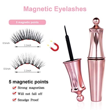 5 Pairs Magnetic Eyelashes and Eyeliner Kit for Easy Glam