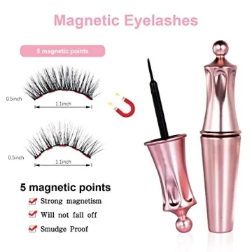 5 Pairs Magnetic Eyelashes and Eyeliner Kit for Easy Glam