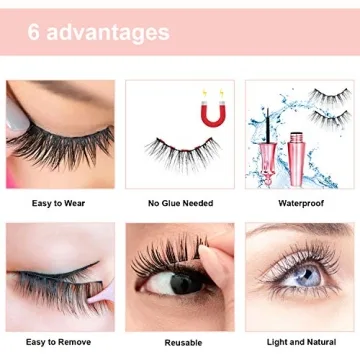 5 Pairs Magnetic Eyelashes and Eyeliner Kit for Easy Glam