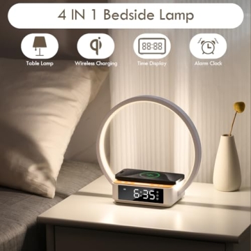 Stylish 3 IN 1 Touch Bedside Lamp with Wireless Charger