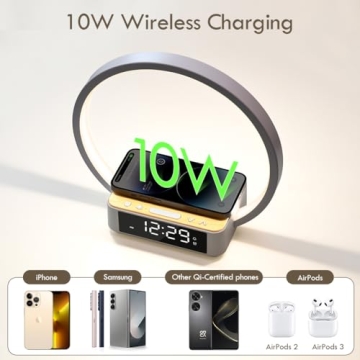 Stylish 3 IN 1 Touch Bedside Lamp with Wireless Charger