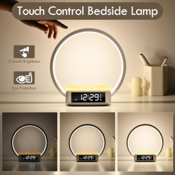 Stylish 3 IN 1 Touch Bedside Lamp with Wireless Charger