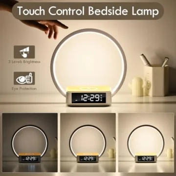 Stylish 3 IN 1 Touch Bedside Lamp with Wireless Charger