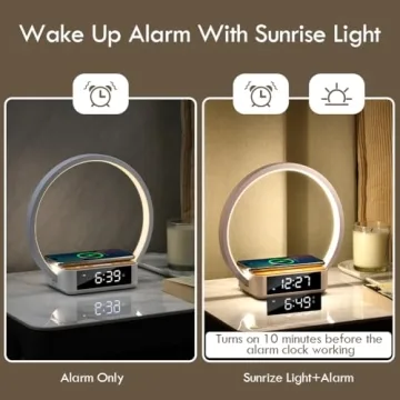Stylish 3 IN 1 Touch Bedside Lamp with Wireless Charger