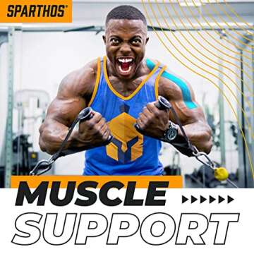 Sparthos Kinesiology Tape - Incredible Support for Athletic Sports and Recovery - Free Kinesio Taping Guide! - Rocktape Breast Waterproof Rock Boob Bra Gold Lift Tapes - Uncut (Desert Beige- Brown)