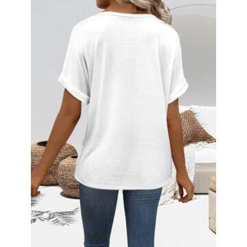 EyMuse Trendy Lightweight V Neck T-Shirts for Women Casual Summer Style 2025