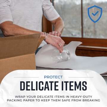 Bryco Goods Packing Paper Sheets for Moving - 20lb - 640 Sheets of Newsprint Paper - Must Have in Your Moving Supplies - 27" x 17" - Made in USA