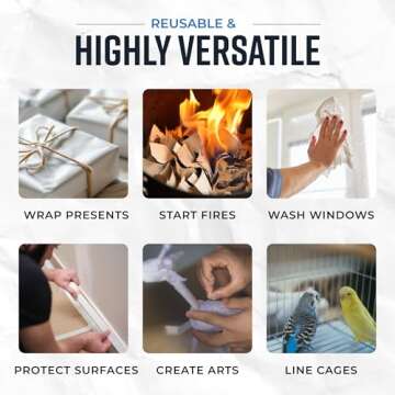 Bryco Goods Packing Paper Sheets for Moving - 20lb - 640 Sheets of Newsprint Paper - Must Have in Your Moving Supplies - 27" x 17" - Made in USA