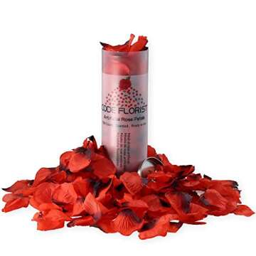 CODE FLORIST 1500 PCS Dark-Red Silk Rose Petals for Valentine's Day,Romantic Night,Wedding,Proposal ...