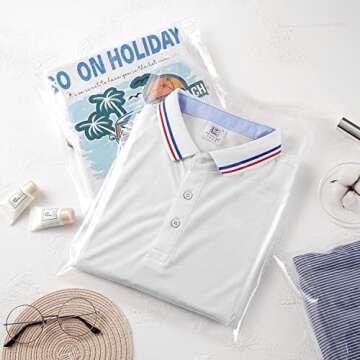 Nistar 50 Count Resealable Cellophane Bags for Clothing