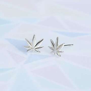 Boma Silver Marijuana Leaf Stud Earrings for All Occasions