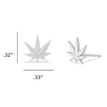 Boma Silver Marijuana Leaf Stud Earrings for All Occasions