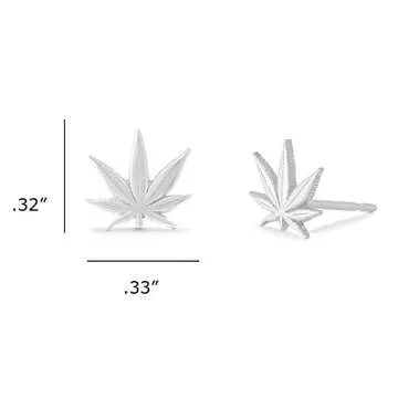 Boma Silver Marijuana Leaf Stud Earrings for All Occasions